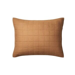 Casaluna Heavyweight Rayon Linen Blend King Quilted Sham Artistic Brown NEW